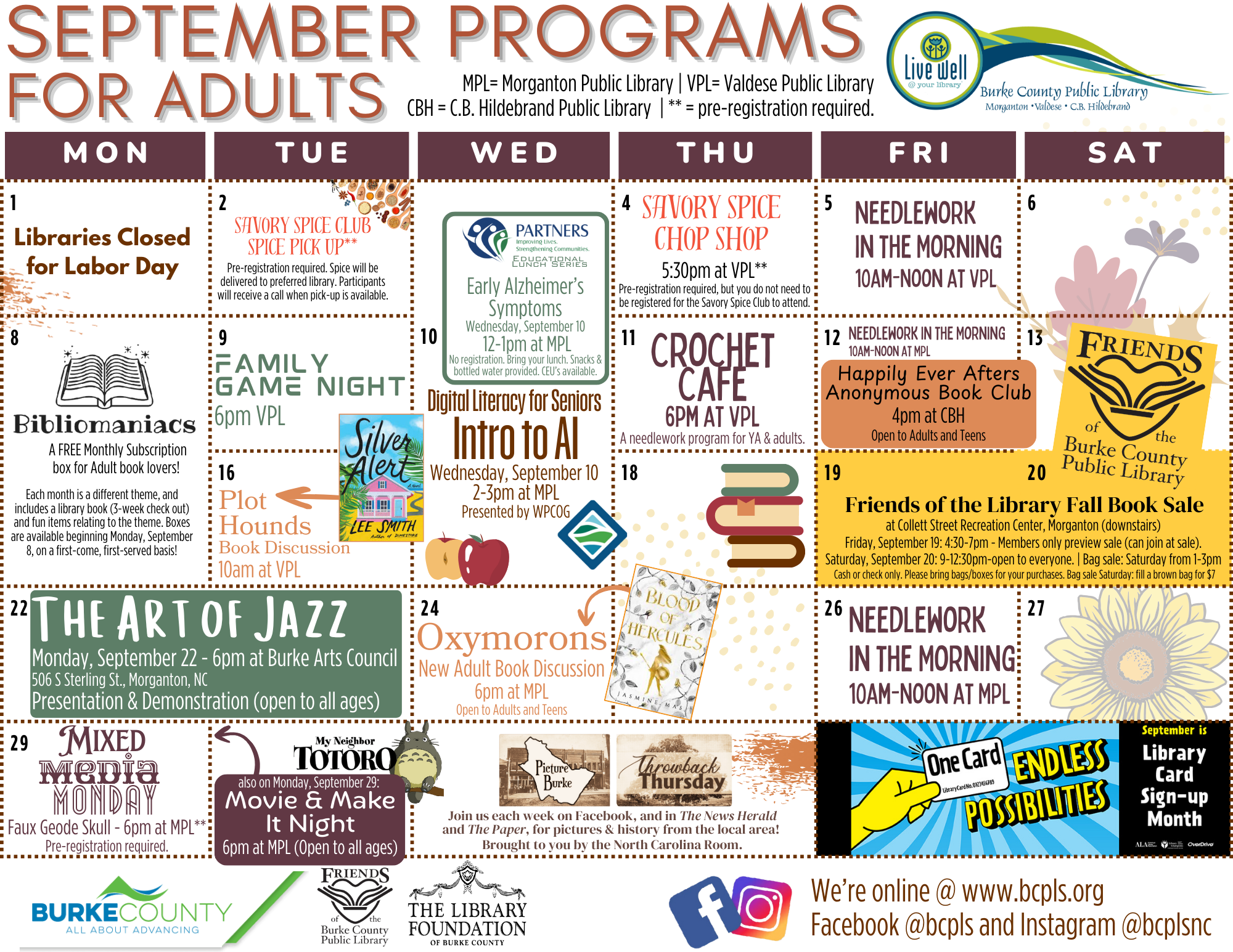 Adult Program Calendar September 2025