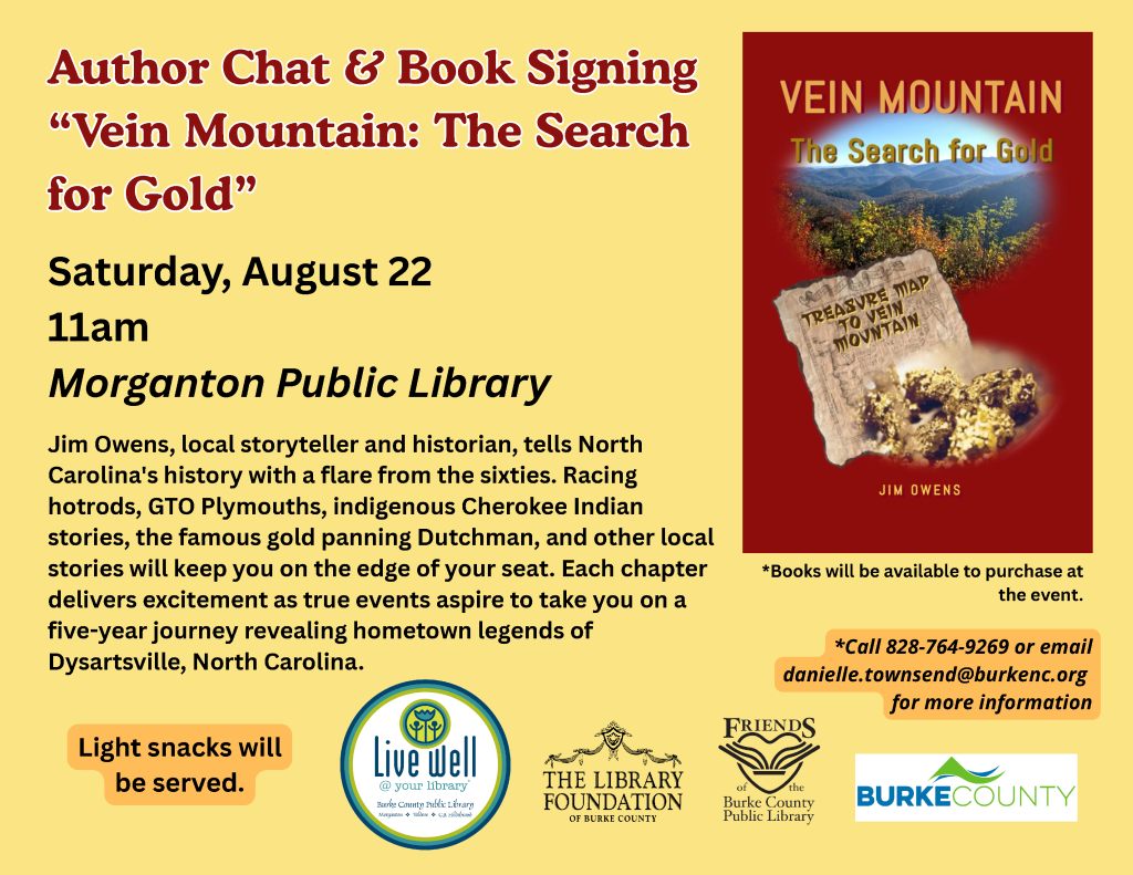 Promotional flyer for "Beneath the Dirt," an event about the restoration of Rock Hill A.M.E. Cemetery, featuring gravestones in a forest, event details, logos of supporting organizations, and contact information. Transcribed Text: Beneath the Dirt Unearthing History, Preserving Legacy: The Community-Led Restoration of Rock Hill A.M.E. Cemetery Saturday, August 8 1pm Morganton Public Library Join us for a presentation from the Director of Cemetery Conservation with Richard Grubb & Associates, Inc., who will be discussing a preservation plan for the Rock Hill A.M.E. Church Cemetery in Lake James State Park. Adults only, please Call 828-764-9269 or email danielle.townsend@burkenc.org for more information